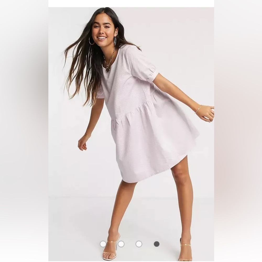 EUC - Anthropologie ICHI - pale pink baby doll dress - size Small